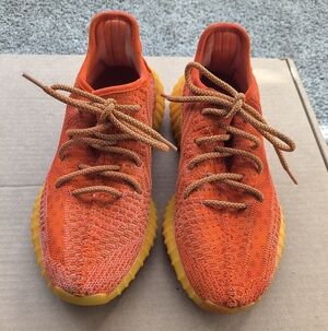Adidas Yeezy Boost 350 "Static Reflective' Size 7  (Custom Painted Orange)